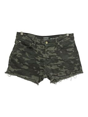 Levi’s Camo Mid-Rise Denim Shorts Olive Green Size 8